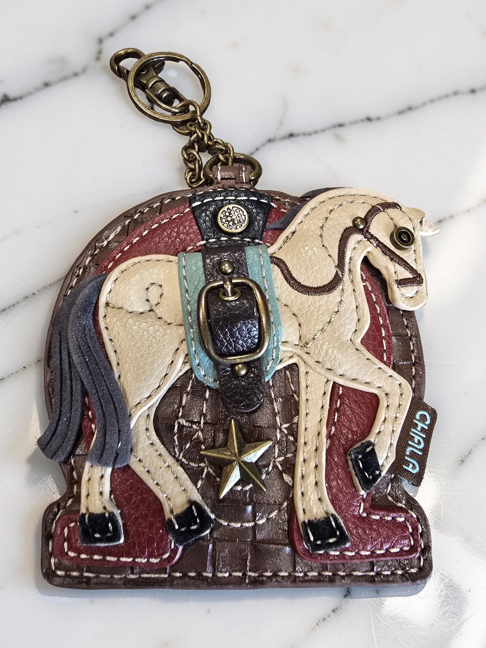 Chala Horse Key Fob Coin Purse Bag Charm Vegan Leather